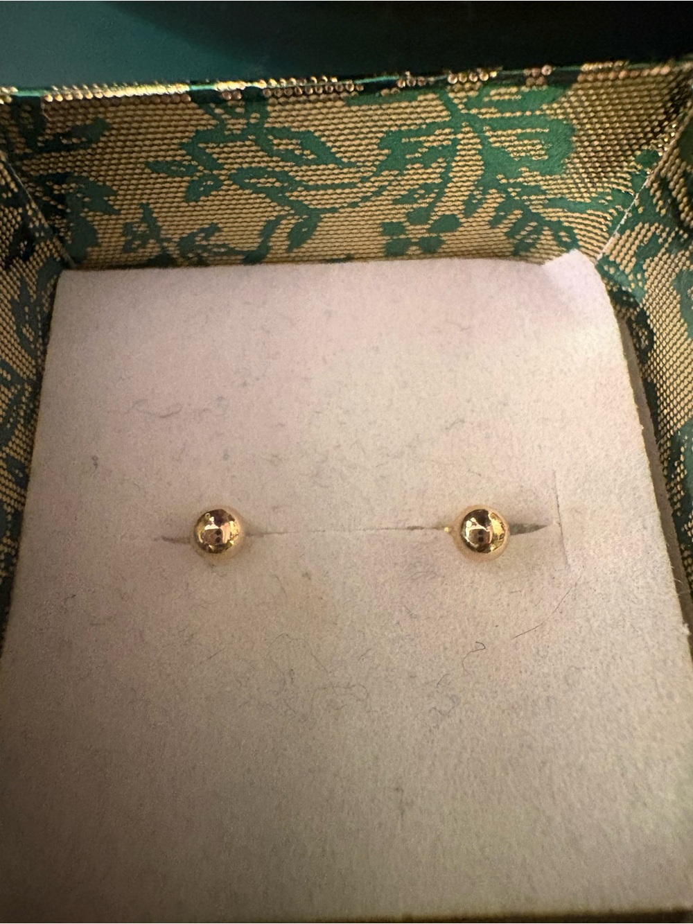 Minimal 14k Yellow Gold Ball Stud Earrings - Timeless Everyday Earrings - Picture 2 of 3